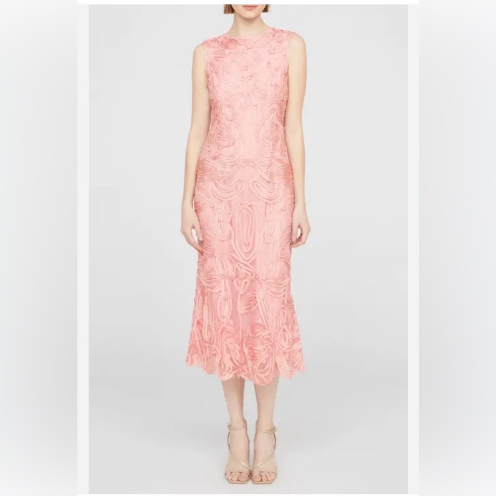Nordstrom Blush Textured Midi Dress
